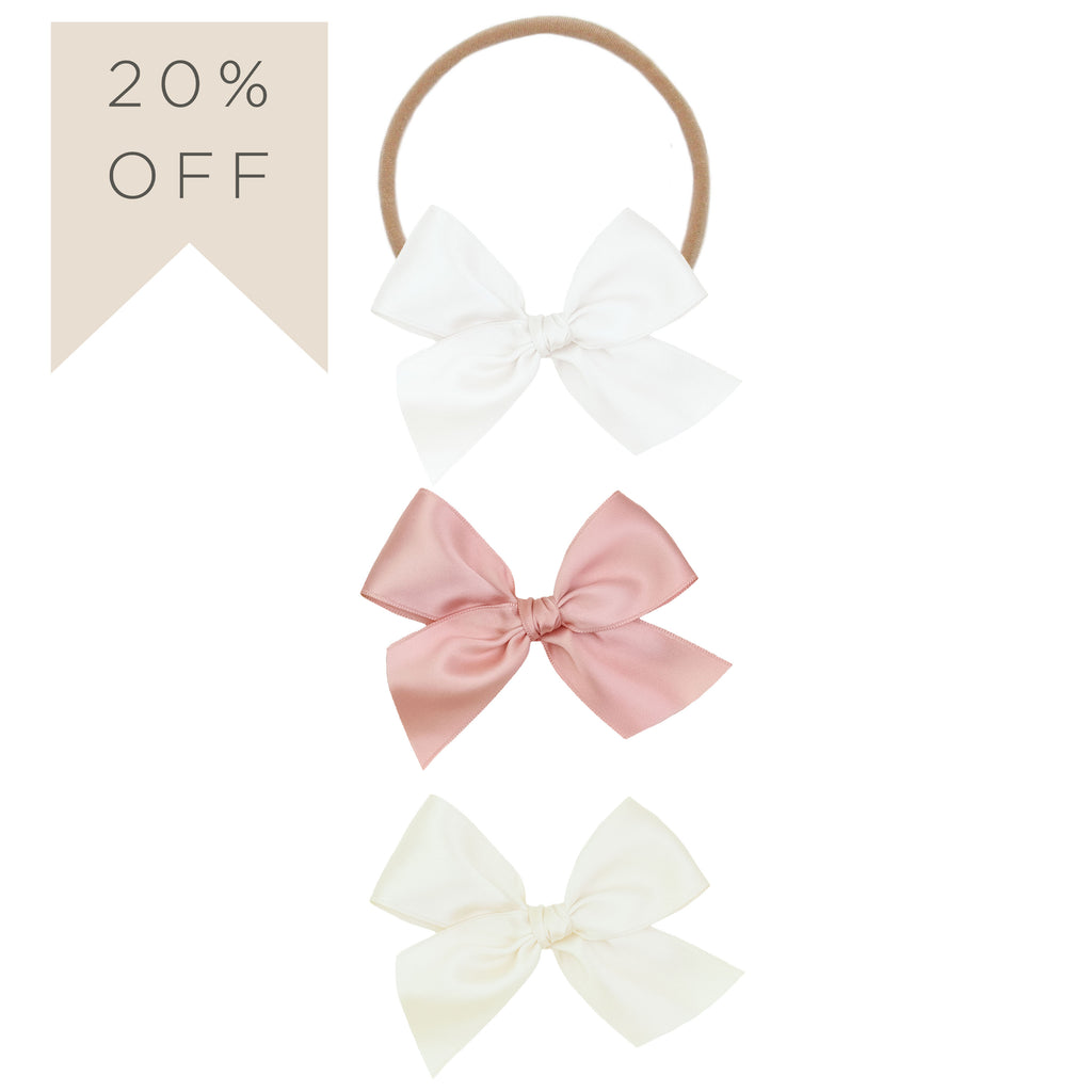 Satin Bow - French Pink Sash Clip – Lou Lou & Company