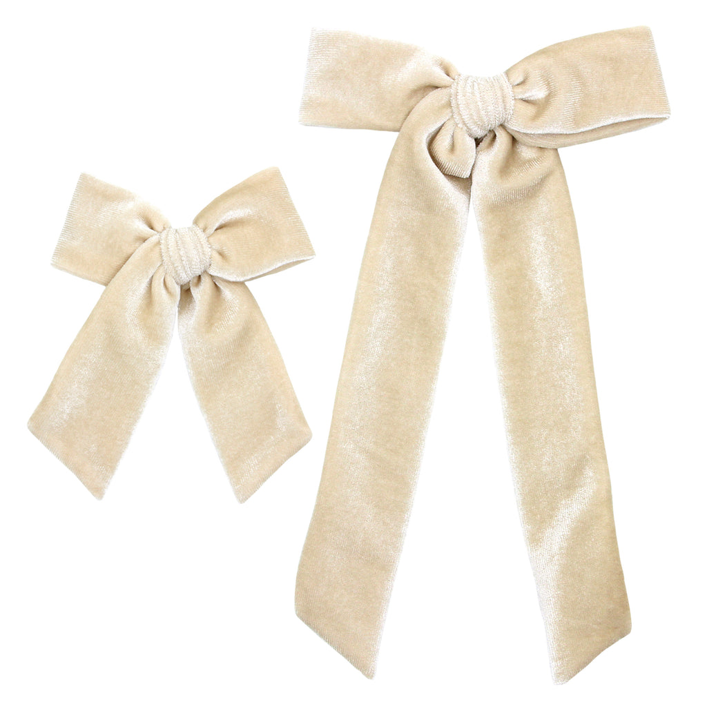 Velvet Sash - Latte Bow Clip – Lou Lou & Company