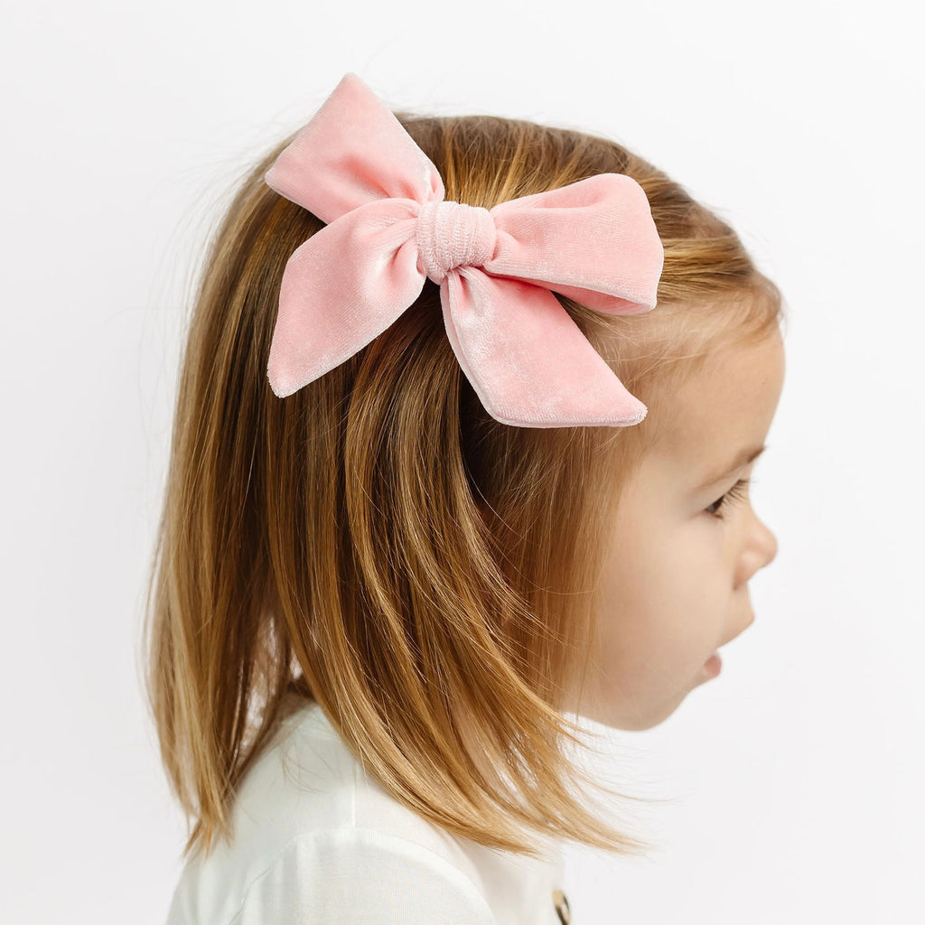 Velvet Big Bow, Pink – LuluLuvs