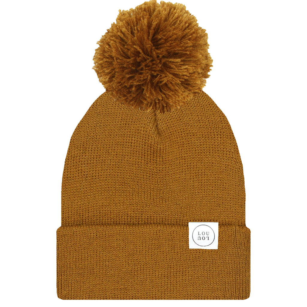 Beanie with Pom - Camel Brown Child/Adult