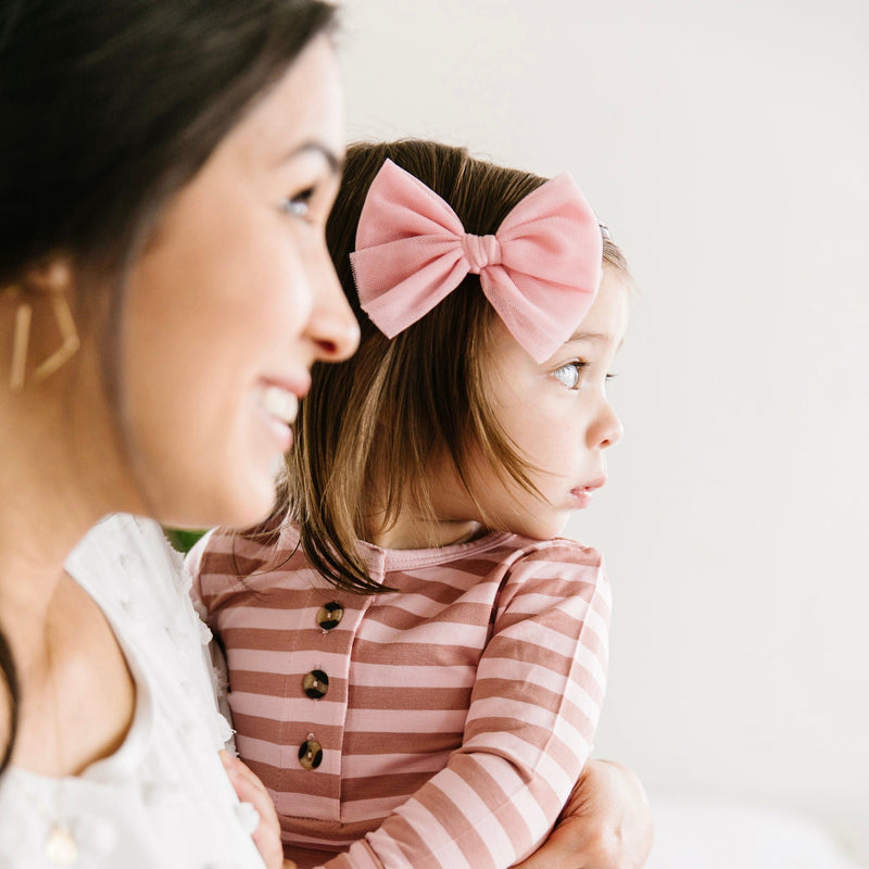 Tulle Bow 3 Pack: Blush Clips