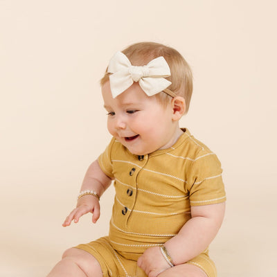 Linen Bow 3 Pack: Oatmeal Headbands