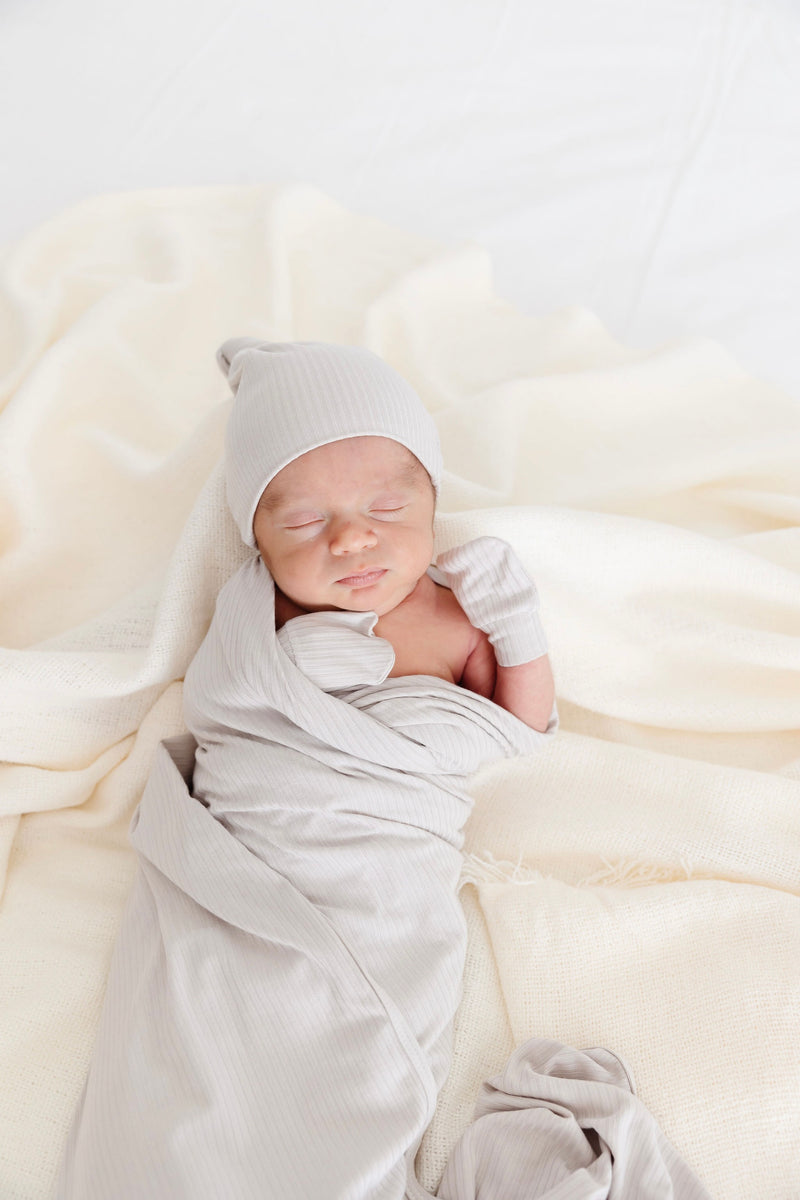 Adrian Ribbed Newborn Hat Bundle (Top + Bottom)