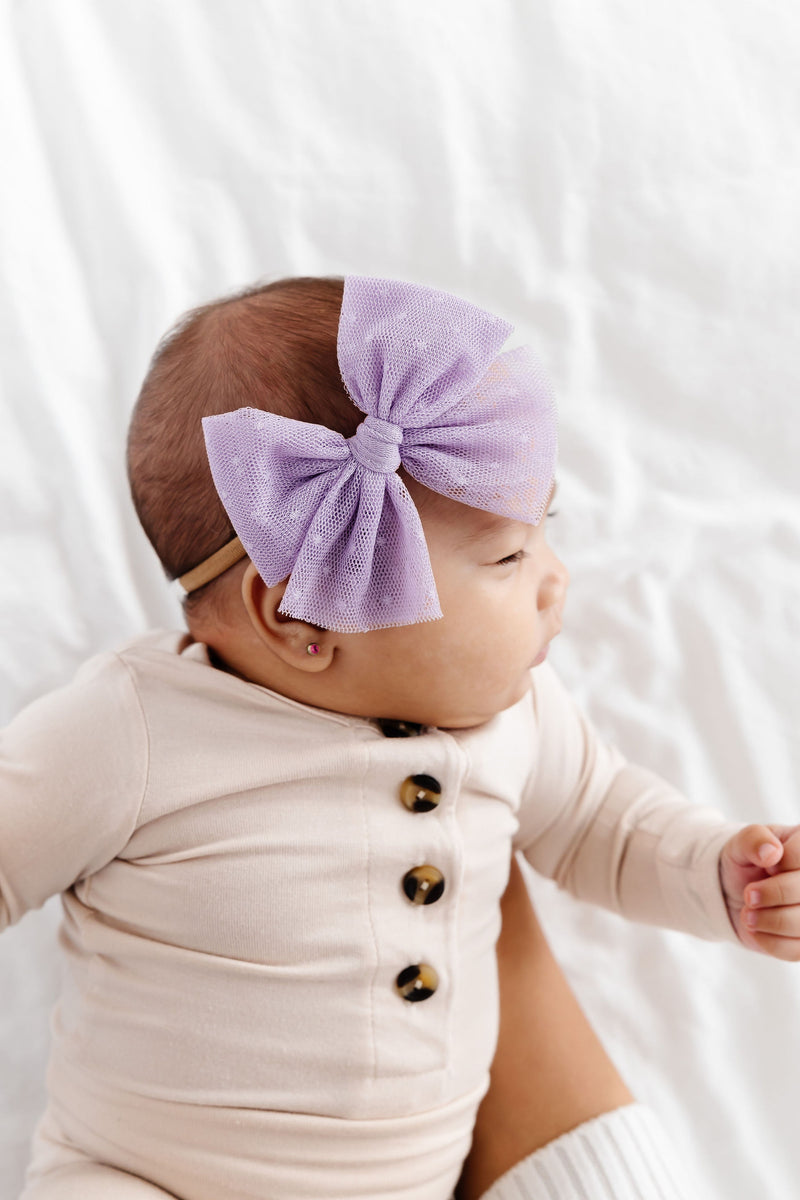 Tulle Bow 3 Pack: Orchid Headbands