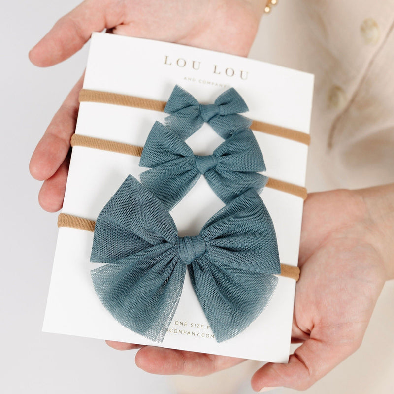 Tulle Bow - Ocean Headband