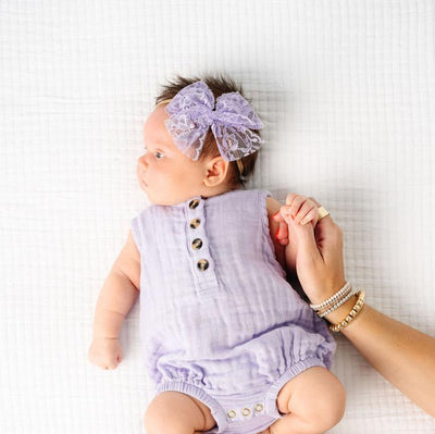 Lace Bow - Lilac Headband