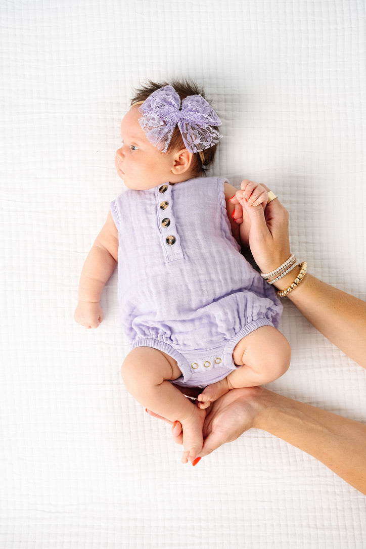 Cloud Muslin™ Bubble Romper - Lilac