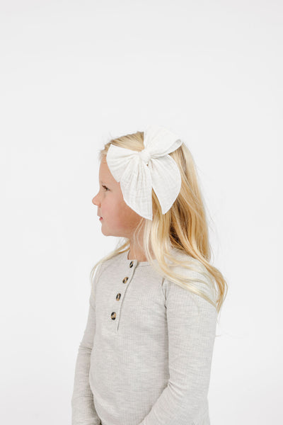 Cloud Muslin™ Heirloom Bow - White Clip