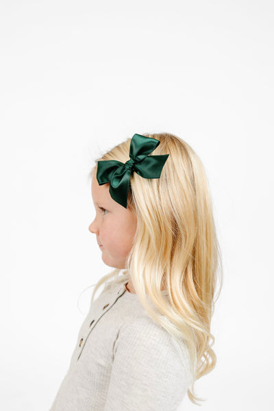 Satin Bow - Evergreen Clip