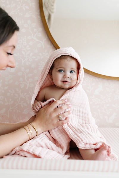 Bath - Infant Hooded Towel - Blush