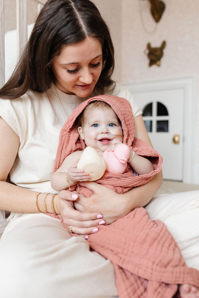 Bath - Infant Hooded Towel - Rose