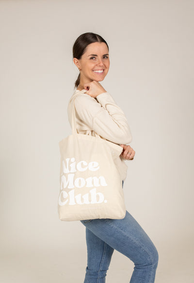 NICE MOM TOTE | "Nice Mom Club” White