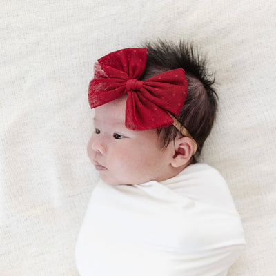 Tulle Bow - Red Dot Headband