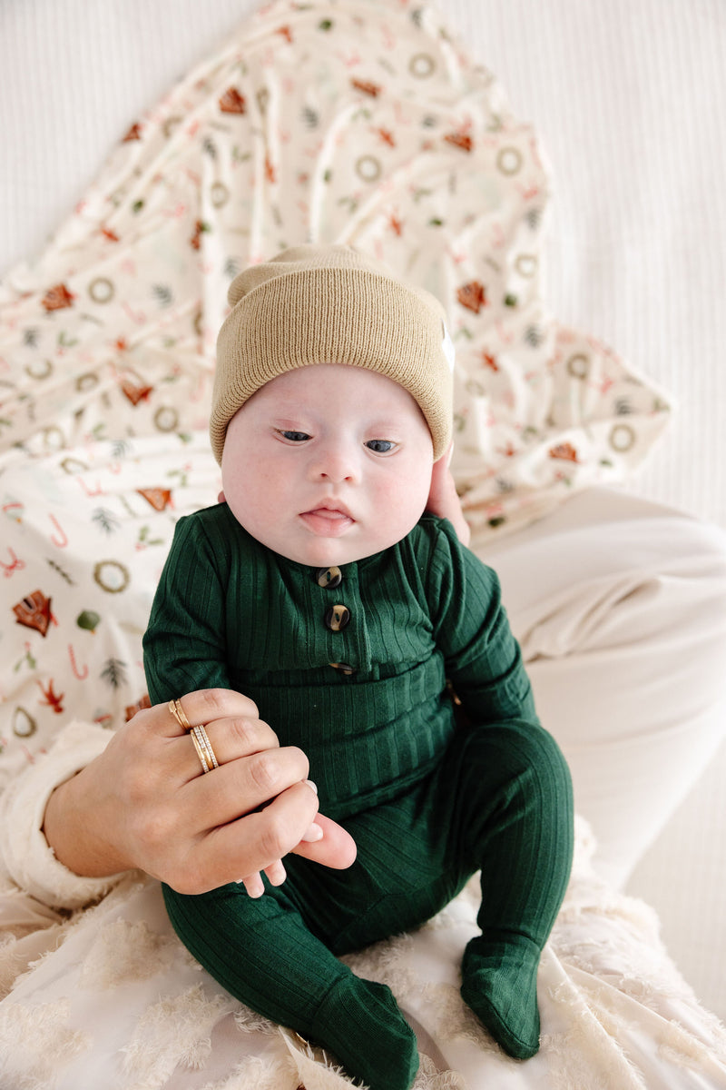 Lane Ribbed Newborn Hat Bundle (Top + Bottom)