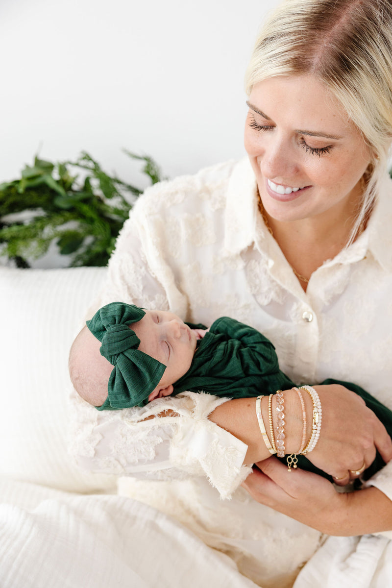 Lane Ribbed Newborn Headband Bundle (Gown)