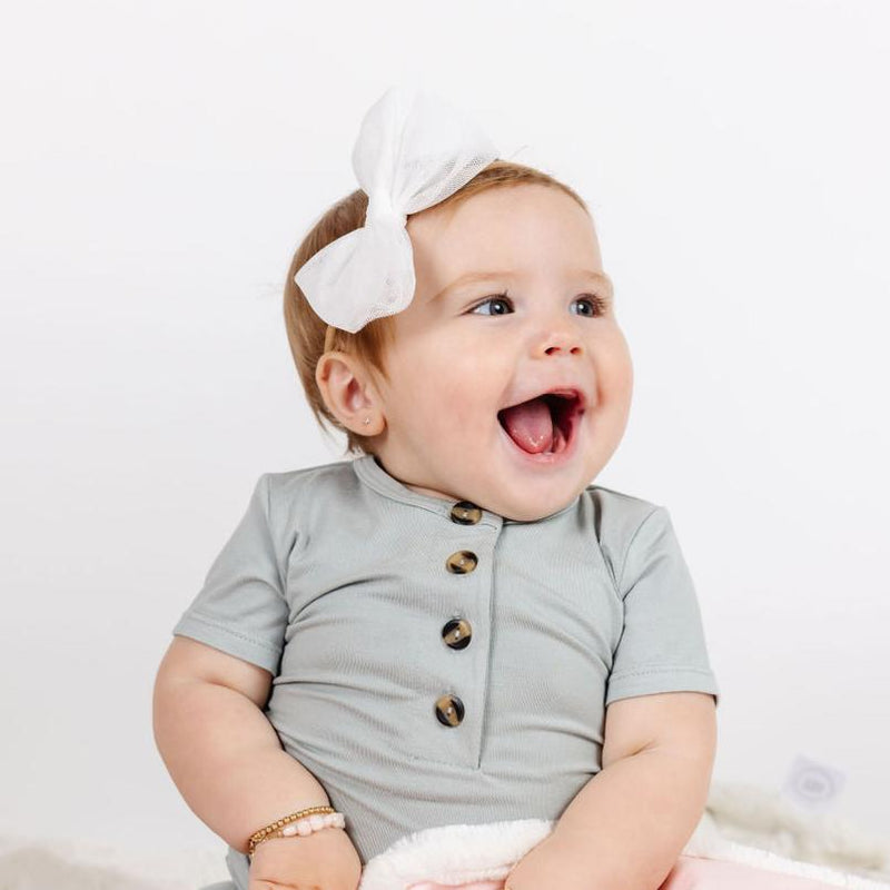 Tulle Bow - White Headband