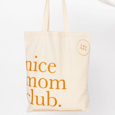 NICE MOM TOTE | “Nice Mom Club" Tan