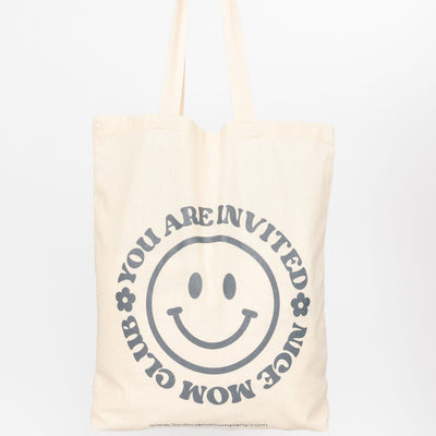 NICE MOM TOTE | “YOU’RE INVITED” CHARCOAL