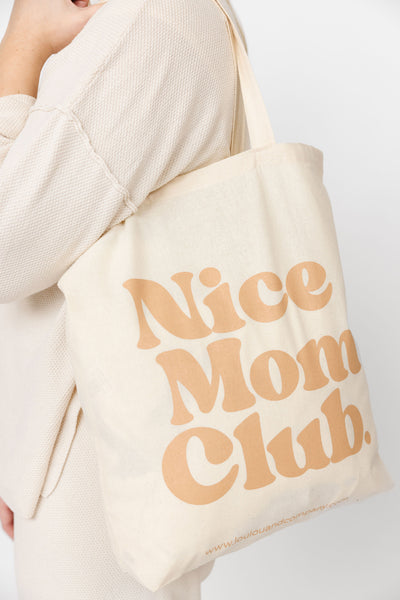 NICE MOM TOTE | “NICE MOM CLUB” CARAMEL