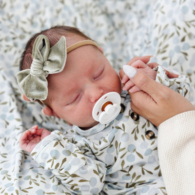 Velvet - Pewter Bow Headband