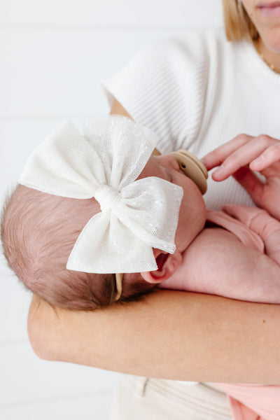 Tulle Bow 3 Pack: Rose Headbands