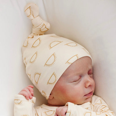 Golden Top Knot Hat