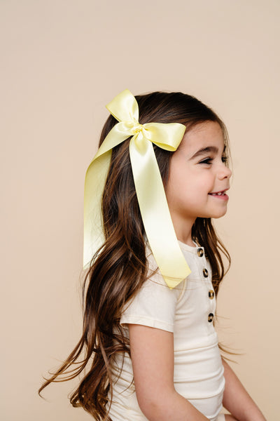 Satin Bow - Lemon Sash Clip