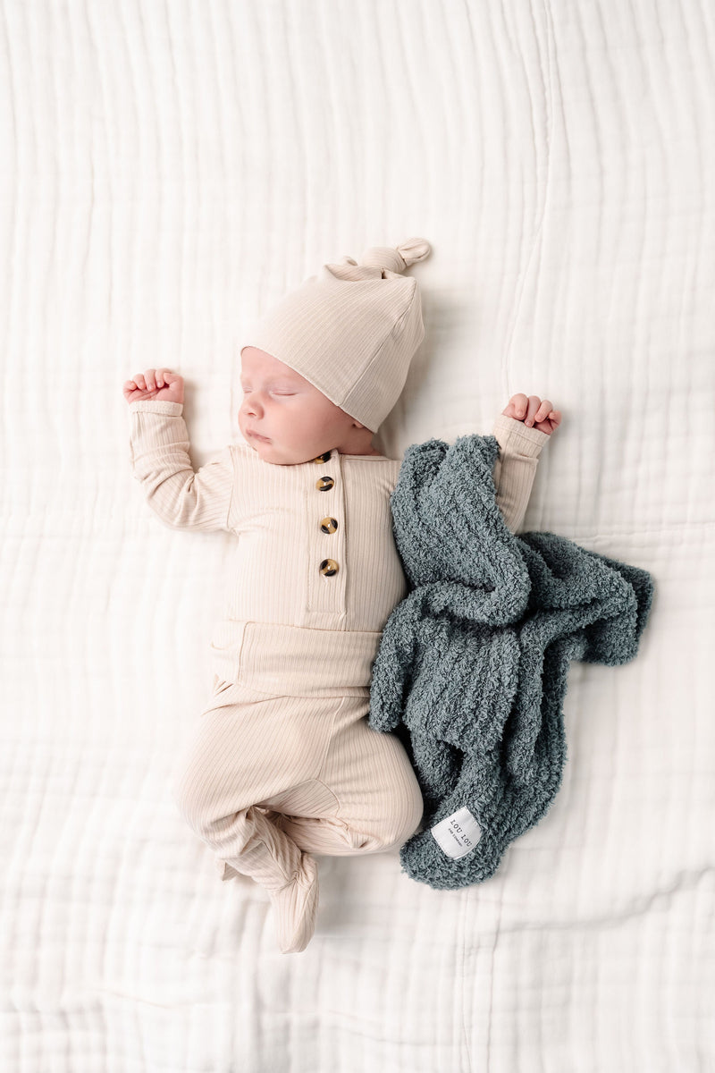 Chenille Blanket - Ocean Blue - Mini/Lovey