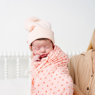 Beanie with Pom - Blush Pink