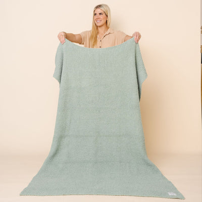 Chenille Blanket - Sage - Adult/Throw