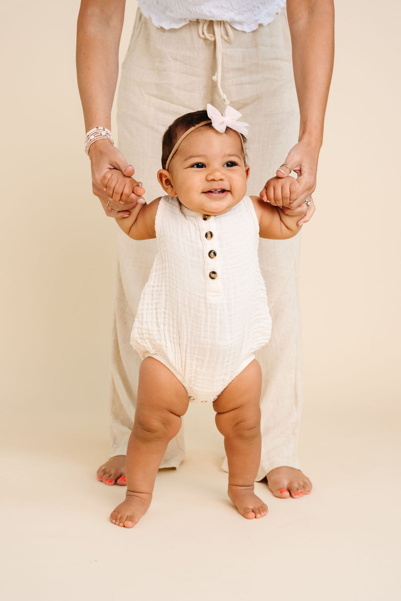 Cloud Muslin™ Bubble Romper - Cream