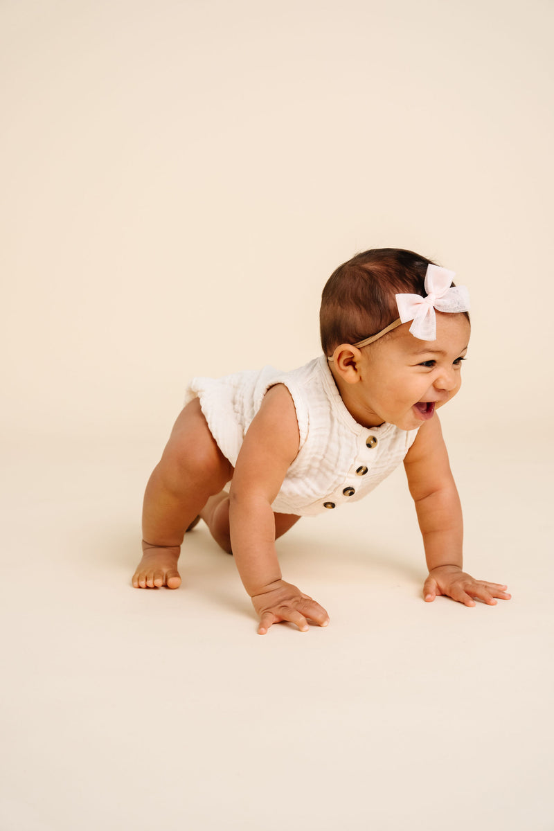 Cloud Muslin™ Bubble Romper - Cream