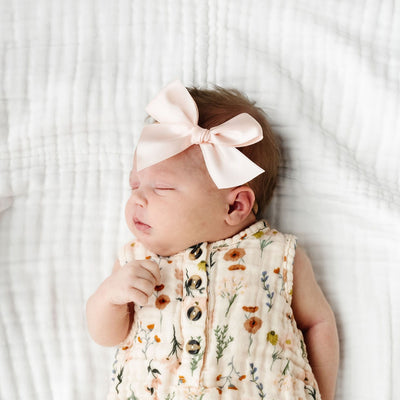 Satin Bow - Blush Headband