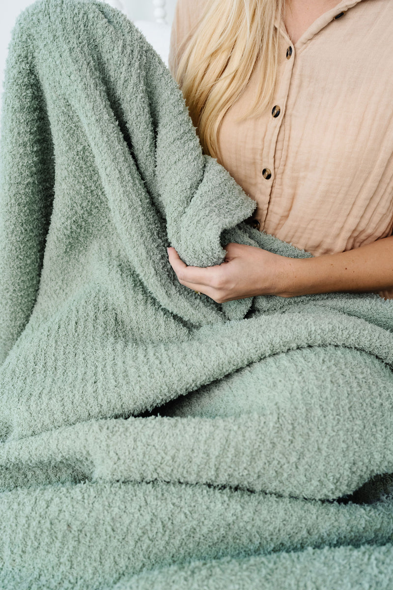 Chenille Blanket - Sage - Adult/Throw