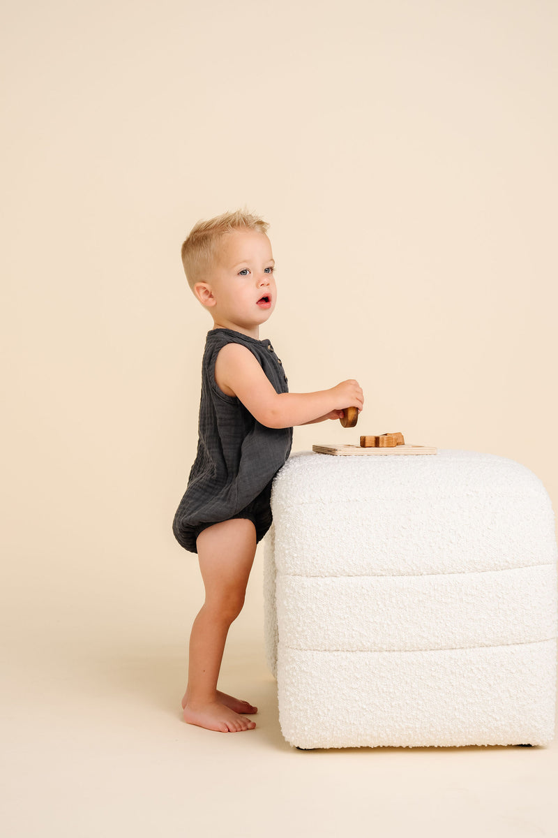 Cloud Muslin™ Bubble Romper - Charcoal