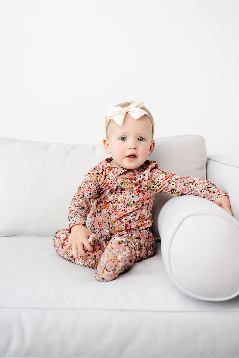 Satin Bow - Cream Headband