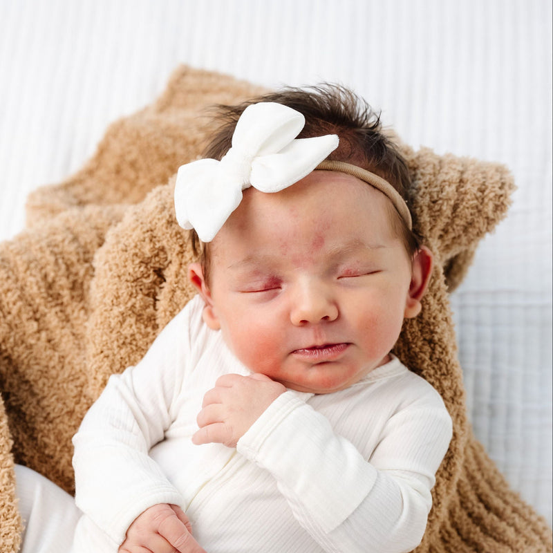 Velvet - Ivory Bow Headband