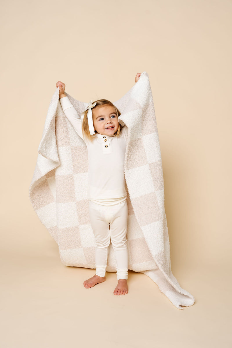 Chenille Blanket - Dune Check - Small & Large