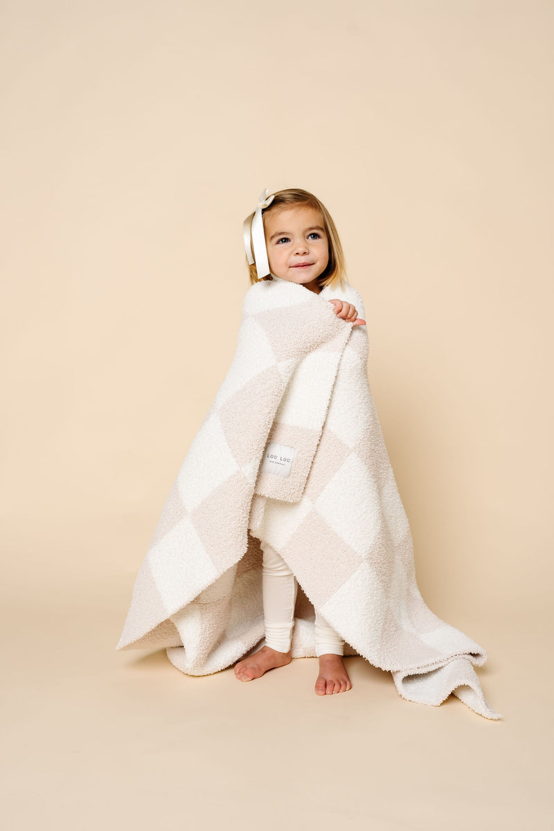 Chenille Blanket - Dune Check - Small & Large