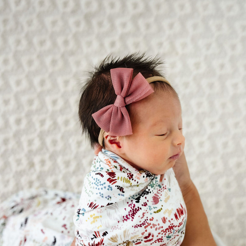 Tulle Bow - Rose Headband