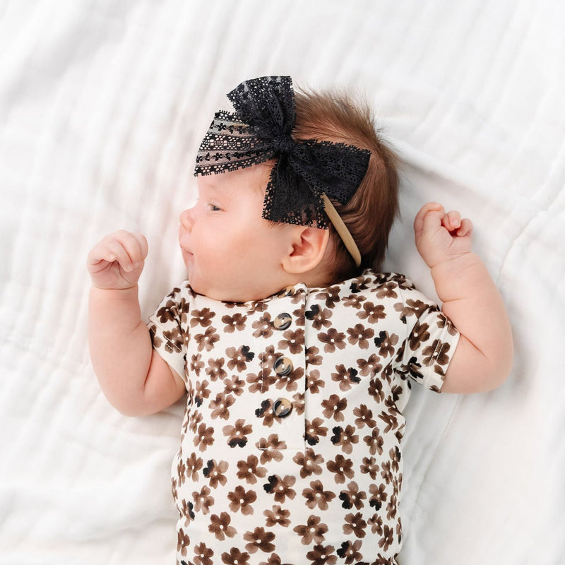 Lace Bow - Black Headband