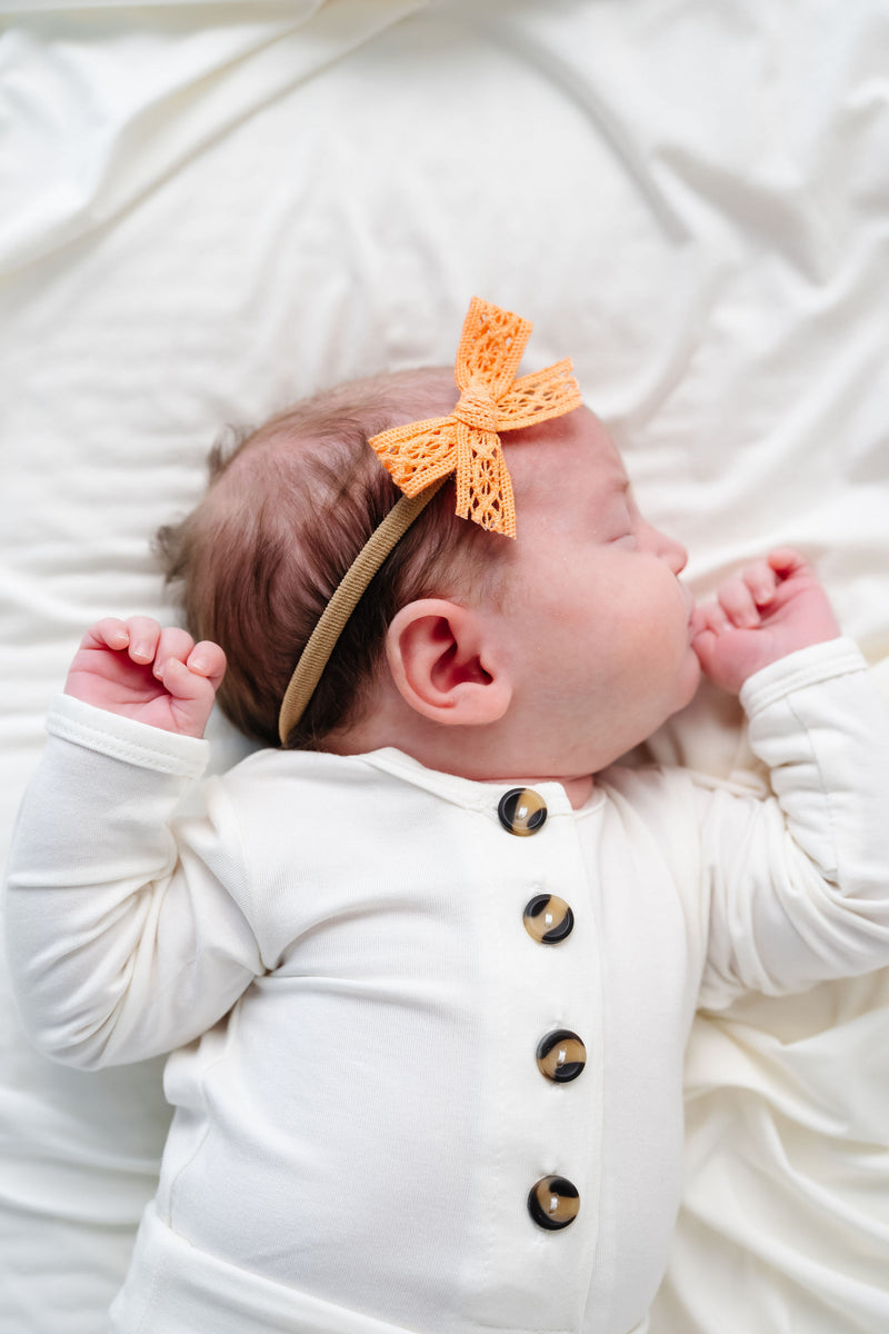 Lace Bow 3 Pack - Tangerine Headbands