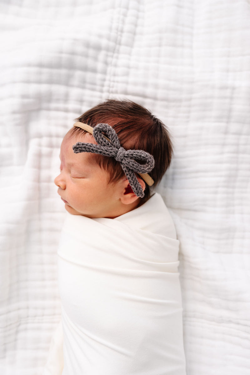 Crochet Bow - Cocoa Headband