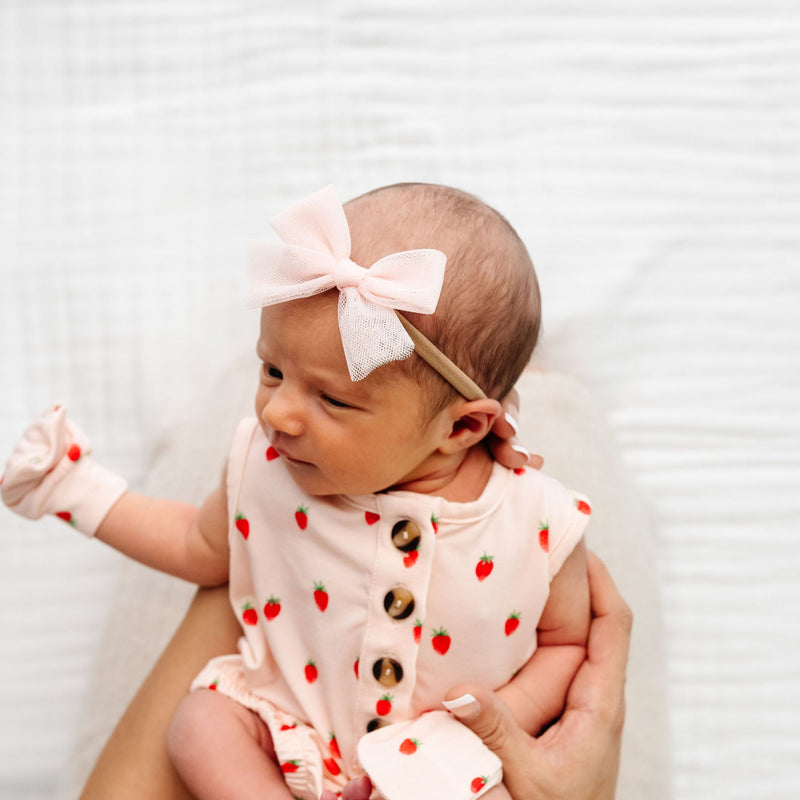 Tulle Bow - Blush Headband