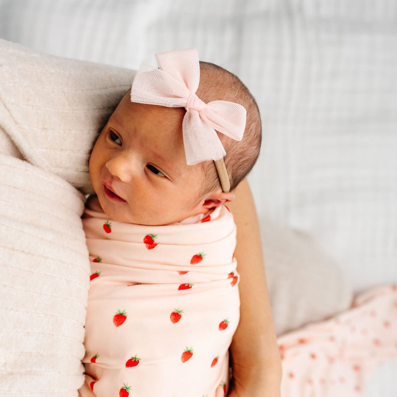 Tulle Bow - Blush Headband