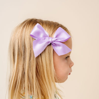 Satin Bow - Lilac Clip