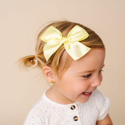 Satin Bow - Lemon Clip