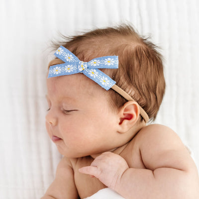 Ribbon Bow - Blue Daisy Headband