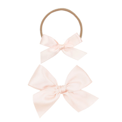 Satin Bow - Blush Headband