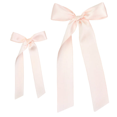 Satin Bow - Blush Sash Clip